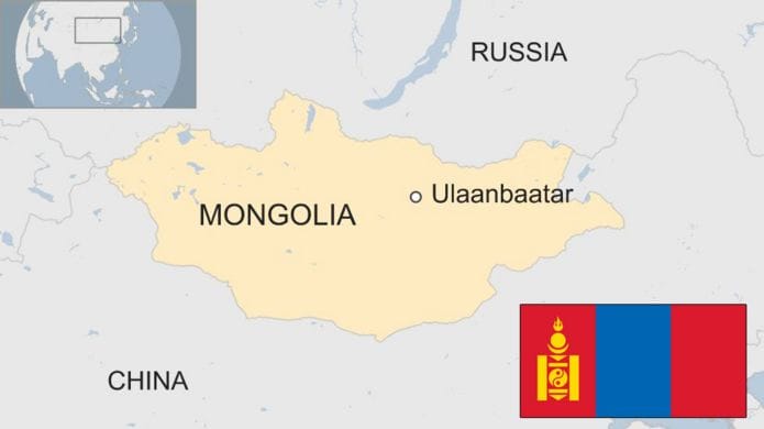 Map showing Mongolia